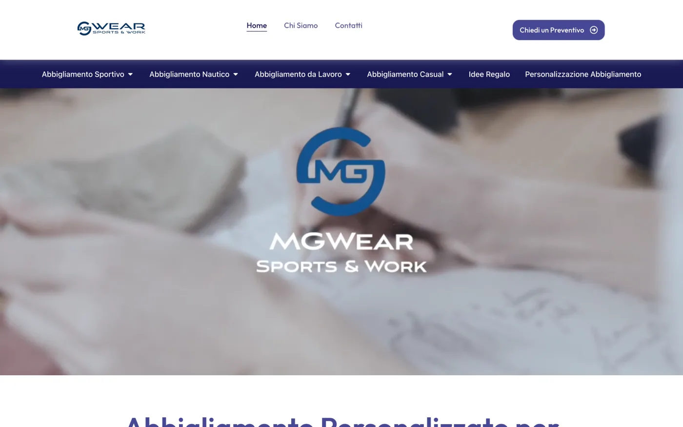 Anteprima del progetto MG Wear