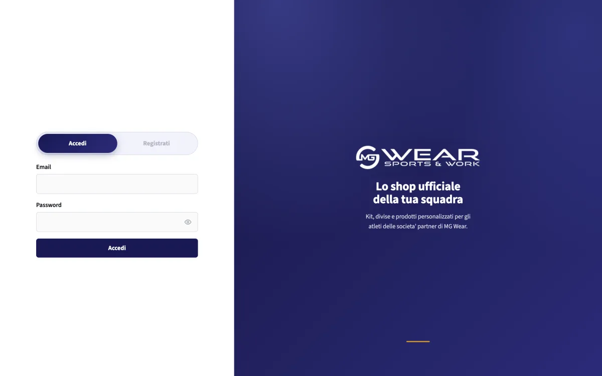Il portale «shop ufficiale della tua squadra» di MG Wear